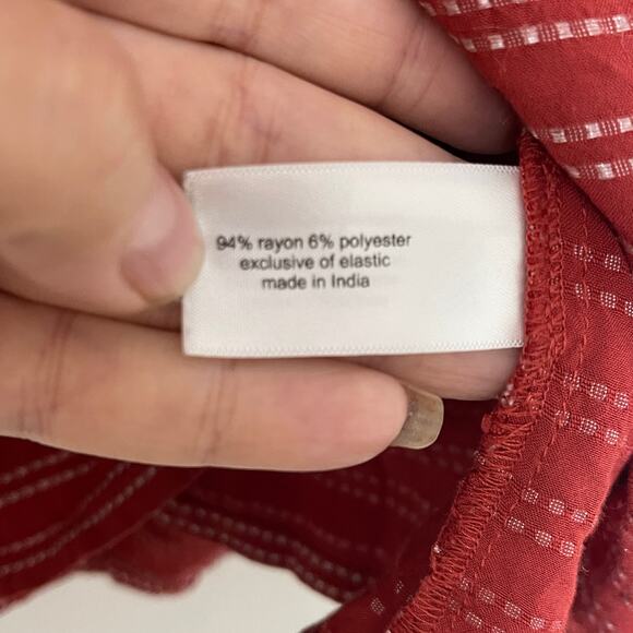 Lane Bryant Blouse Women's 18/20 Striped Peasant Scoop Neck Peplum Top BOHO - Picture 4 of 9